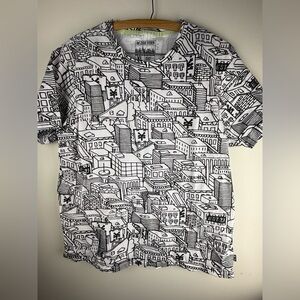 Zoo York Black and White Cityscape Men's Tee